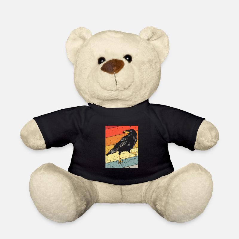 Krähenrabe Retro Vintage Distressed - Teddy - Schwarz