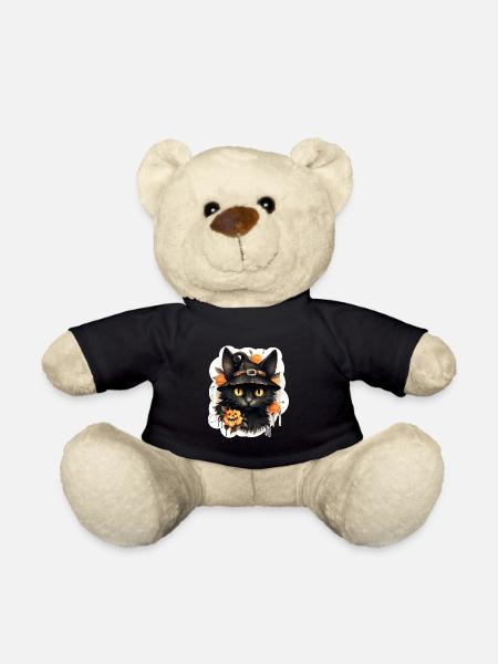 Halloween schwarze Katze - Teddy - Schwarz