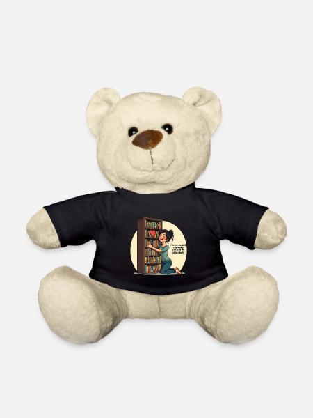 Bookworm bookworm on a bookshelf - Teddy Bear - black