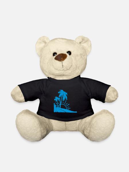 insel sonne strand palme - Teddy - Schwarz