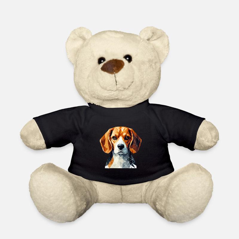 Beagle Portrait Géométrie Art Visage de Chien - Nounours - noir