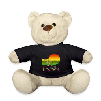 I love fishing fishing from a classic boat classic design - Teddy Bear - black - Front