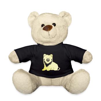 Zwergspitz Hund Silhouette Pomeranian - Teddy - Schwarz - Vorne