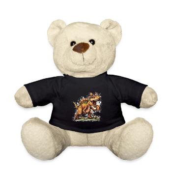 Dinosaur stegosaurus beer - Teddy Bear - black - Front