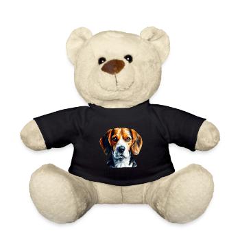 Geometrischer Beagle Polygon Kunst Design - Teddy - Schwarz - Vorne