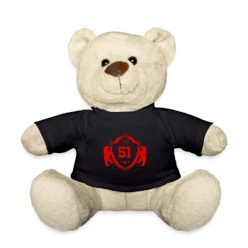 51 Zahl Wappen - Teddy - Schwarz - Vorne