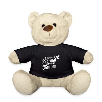 Brieftauben Taubensilhouette lustiger Taubenspruch - Teddy - Schwarz - Vorne
