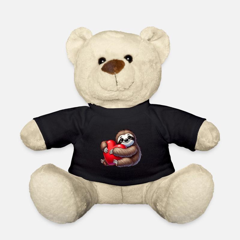 Faules Faultier mit Herz Valentinstag Liebe - Teddy - Schwarz
