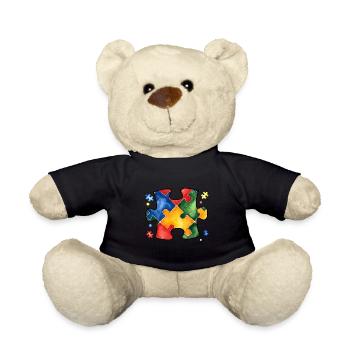 Autism Puzzle - Teddy Bear - black - Front