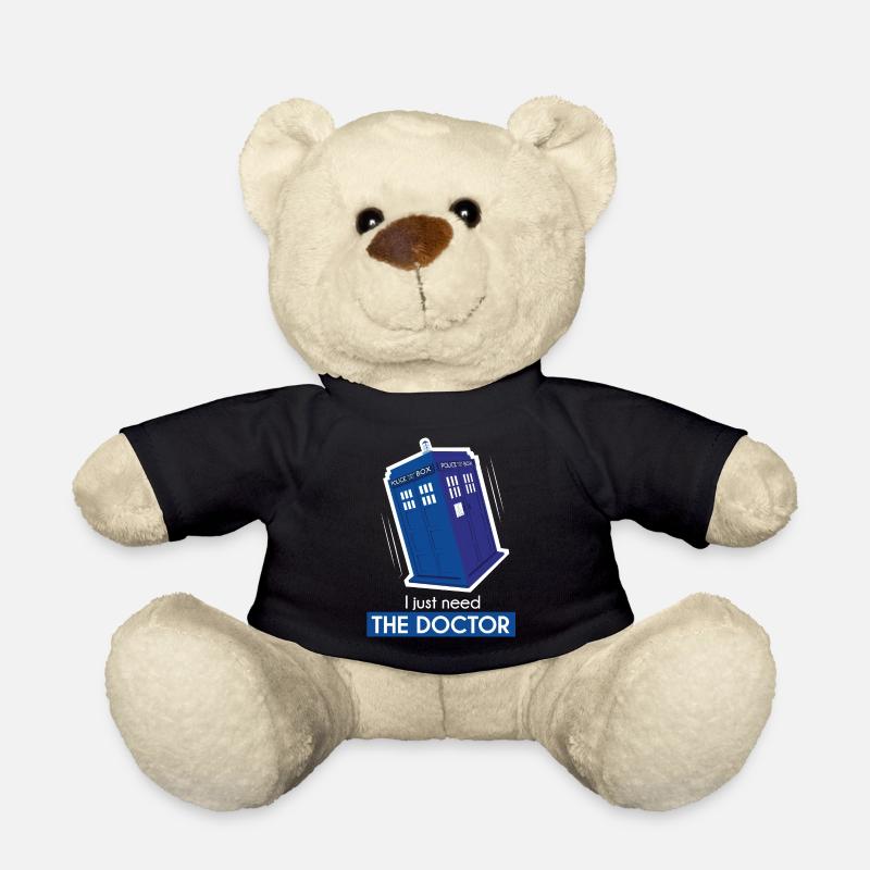 Sweat à capuche I just need the Doctor - Nounours - noir