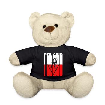 Vintage Skiing.Ski Jumping.Winter Sports Poland - Teddy Bear - black - Front