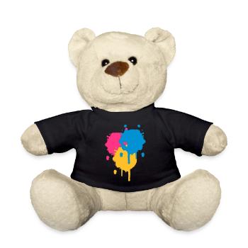 Drei bunte Farbflecken im Graffiti Stil - Teddy - Schwarz - Vorne