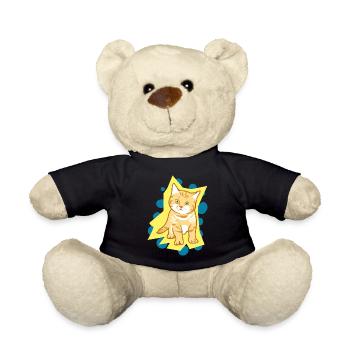 Süßes trauriges Katzenbaby - Teddy - Schwarz - Vorne