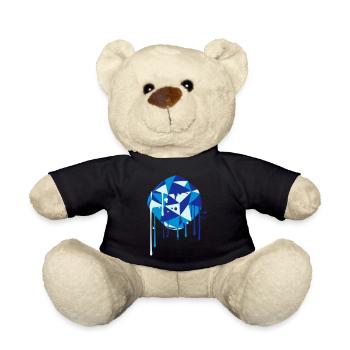 ball art spray graffiti drip round circle blue - Teddy Bear - black - Front