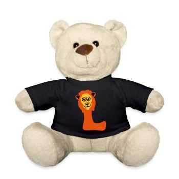 lion letter l animals - Teddy Bear - black - Front