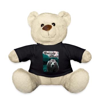 Grizzly bear nature and animal lover paintings - Teddy Bear - black - Front