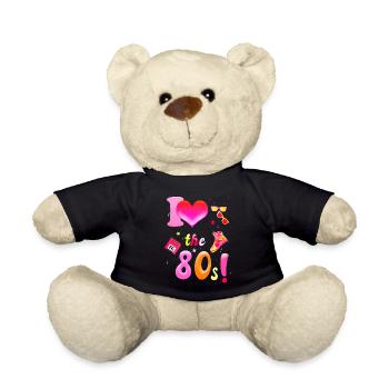 I love the 80s old school - Teddy Bear - black - Front