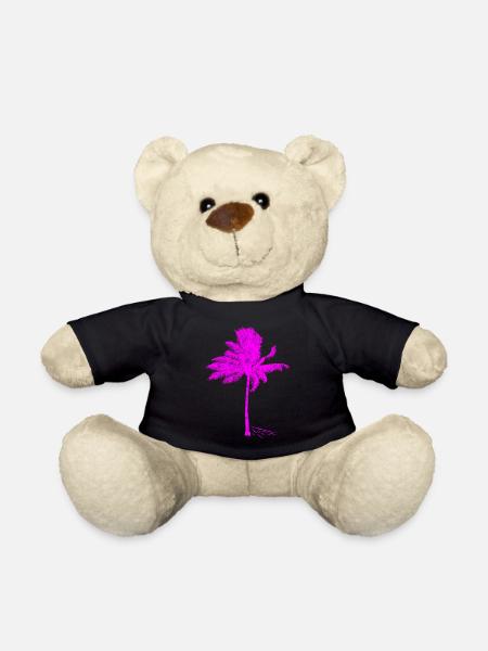 Silhouette de palmier rose fluo - Nounours - noir