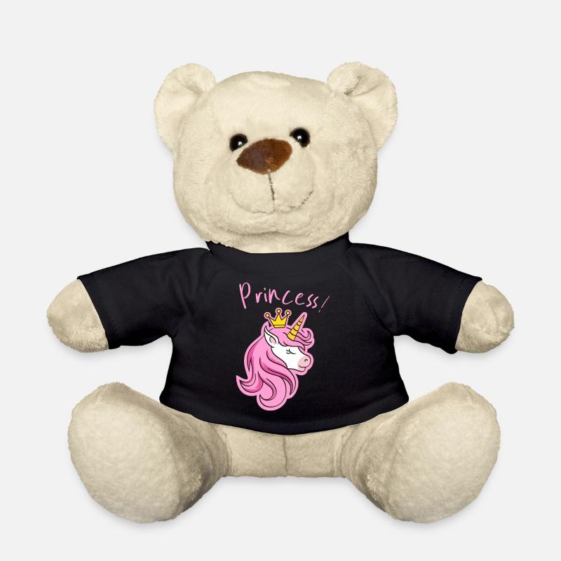 Majestätischer Einhorn-Kronen-Print - Teddy - Schwarz