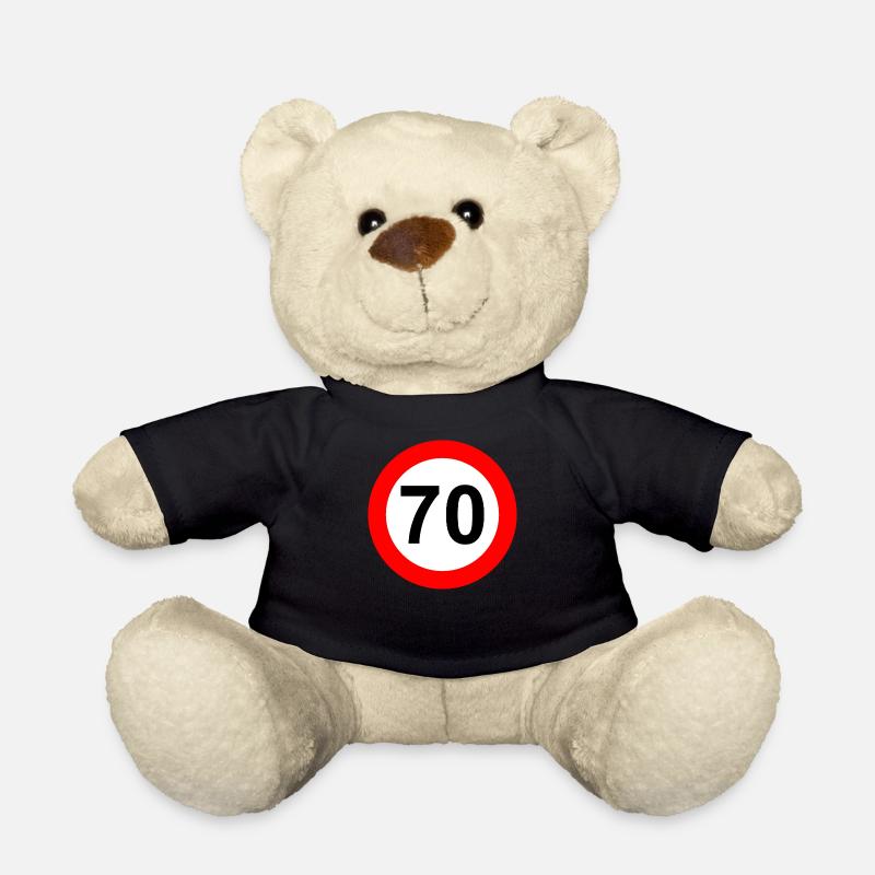 Panneau routier limite de vitesse 70 - Nounours - noir