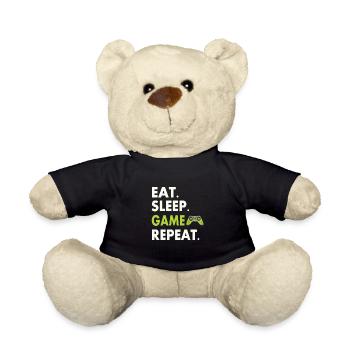 Eat Sleep Game Repeat - Teddy - Schwarz - Vorne