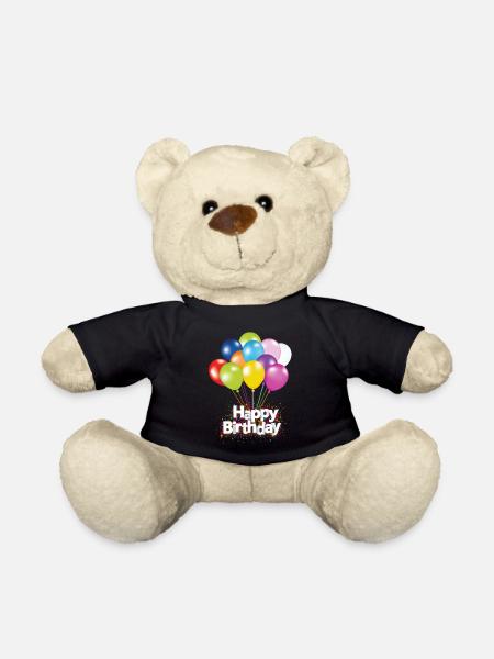 enfants anniversaire joyeux anniversaire ballons colorés en or - Nounours - noir
