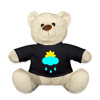 sun rain cloud - Teddy Bear - black - Front