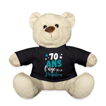 70 ans l'âge de la perfection cadeau humoristique - Nounours - noir - Devant