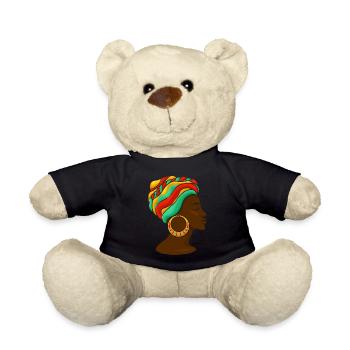 Schönes Afrika Kunst Afroamerikanische Frau - Teddy - Schwarz - Vorne