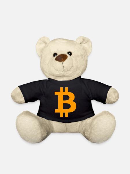 Bitcoin BTC symbol Logo - Teddy Bear - black