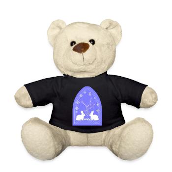 Hasen im Garten ~ lila ~ - Teddy - Schwarz - Vorne