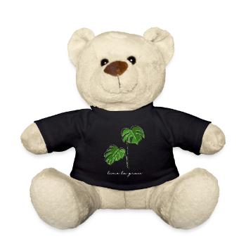 Monstera, Lineart, plant, Pflanze, Leaf, Minimal - Teddy - Schwarz - Vorne