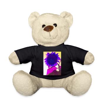 summer flower pop art - Teddy Bear - black - Front