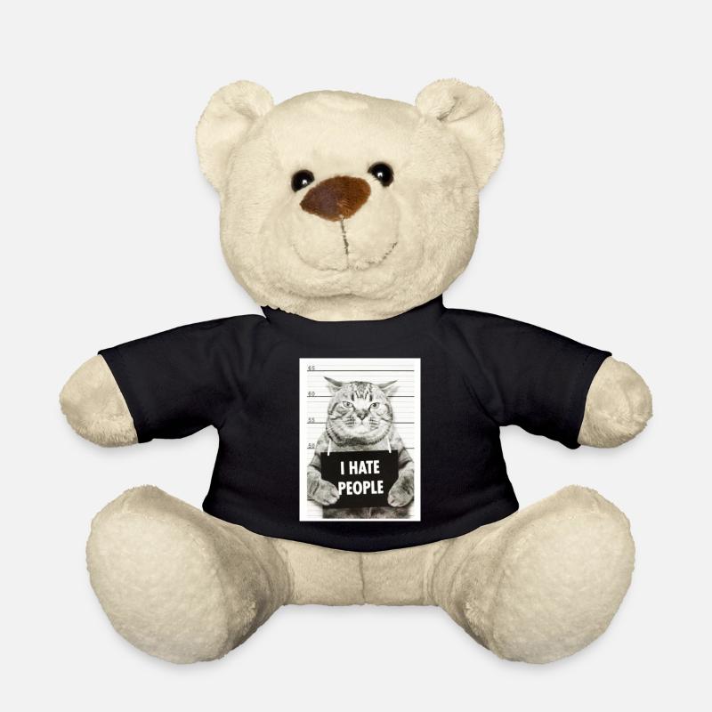 Cat Hates People - Teddy Bear - black