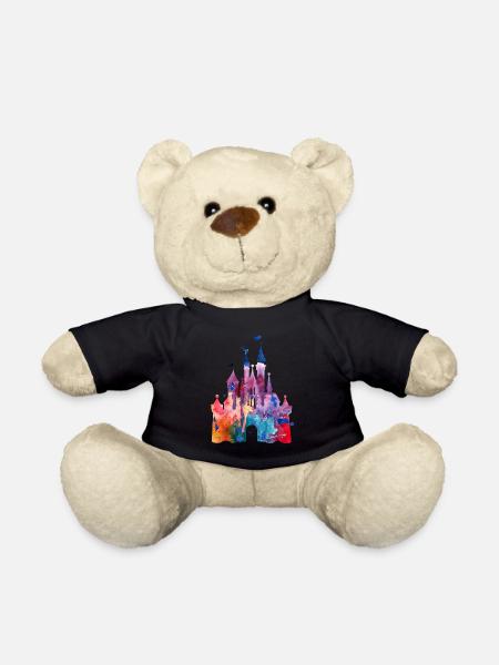 Aquarelle Princesse Château - Nounours - noir
