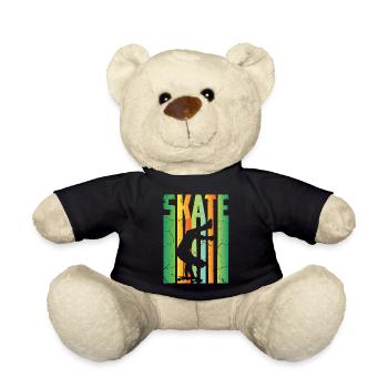Skateboard Rider - Teddy Bear - black - Front