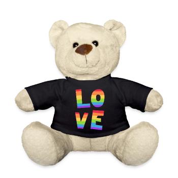 LOVE Gay Pride Rainbow Flag LGBT LGBTQ Pride Month - Teddy Bear - black - Front