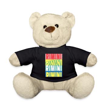 Rimini Italy City Font Skyline Home Holiday - Teddy Bear - black - Front