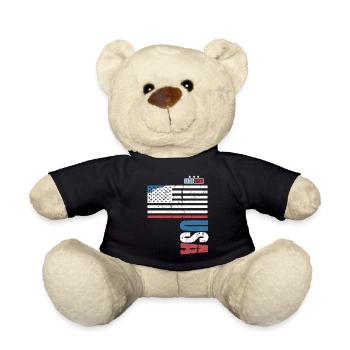 USA Retro Style - Teddy Bear - black - Front
