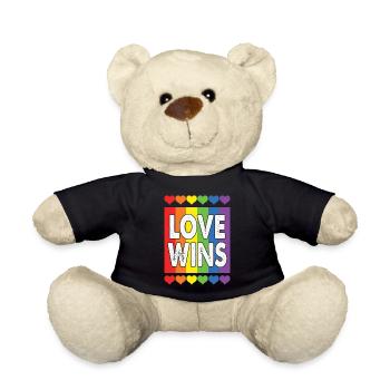 LBGT Flag Gay Pride Human Love Wins - Teddy - Schwarz - Vorne
