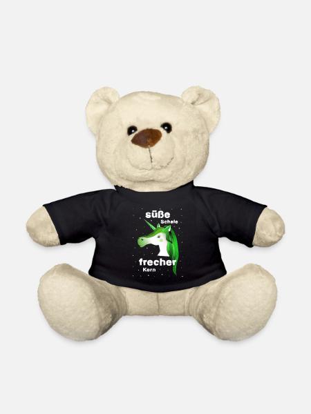 grünes Einhorn frecher süß - Teddy - Schwarz