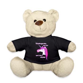 unicorn pink unicorn kindergarten student - Teddy - Schwarz - Vorne