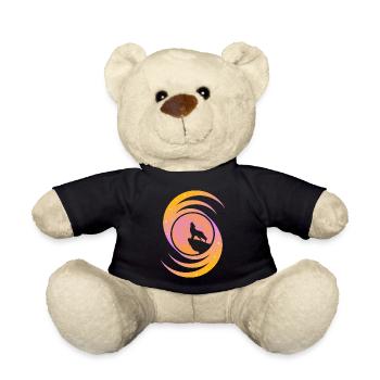 Der Wolf heult den Mond an - Orange - Teddy - Schwarz - Vorne
