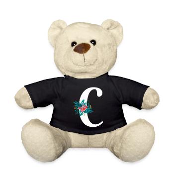 lettre C fleuris - Nounours - noir - Devant