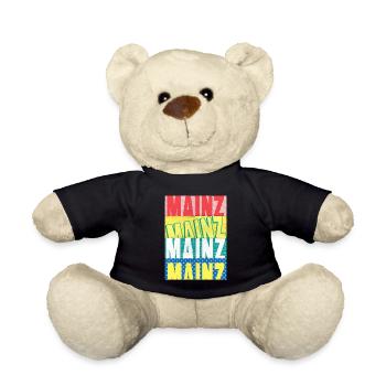 Mainz Deutschland Stadt Schrift Skyline - Teddy - Schwarz - Vorne