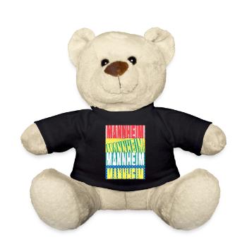 Mannheim Germany City Font Skyline - Teddy Bear - black - Front