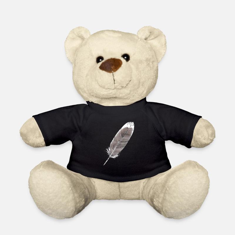 Feder Grau Handgezeichnet (Graugans) - Teddy - Schwarz