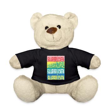 Saarbrücken Deutschland Stadt Schrift Skyline - Teddy - Schwarz - Vorne