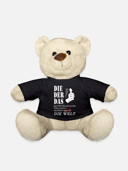 DIE DER DAS über die die Welt spricht lacht Gender - Teddy - Schwarz