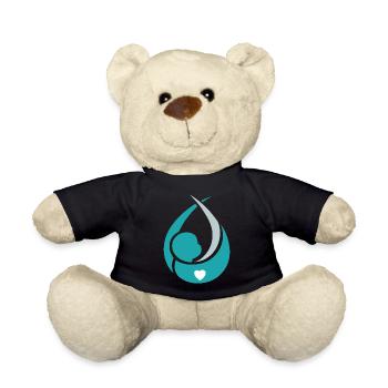 Pregnancy Baby shower Babyshower Boy Girl - Teddy Bear - black - Front